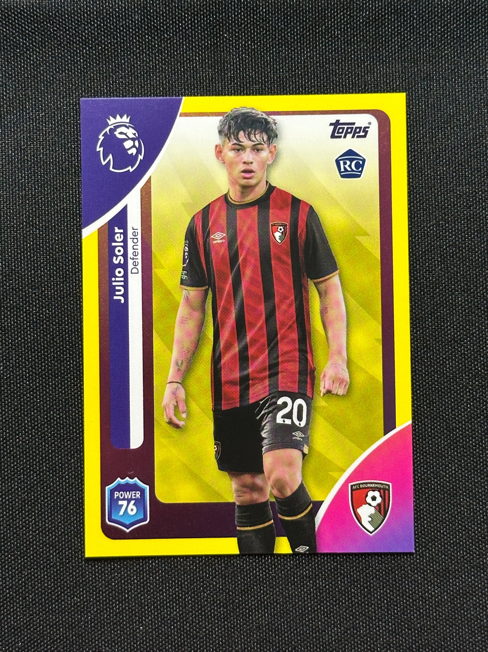 Julio Soler Yellow Parallel Base - Topps Premier League 2026