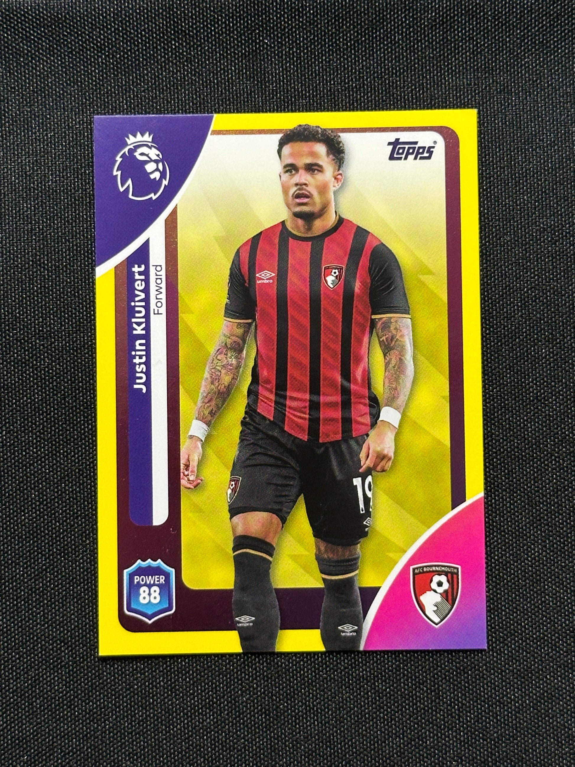 Justin Kluivert Yellow Parallel Base - Topps Premier League 2026