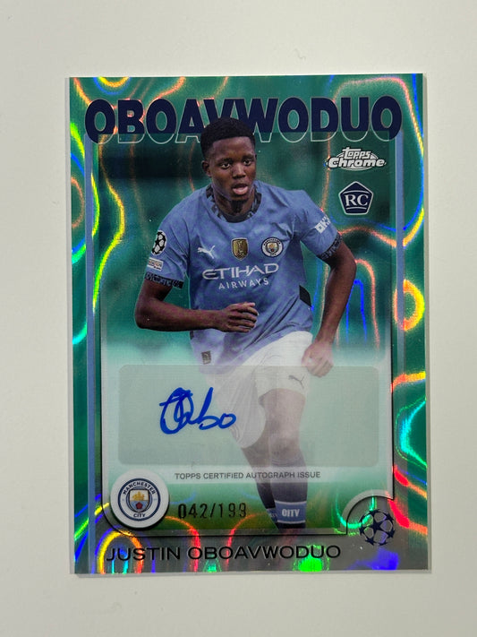 Justin Oboavwoduo Autograph 42/199 - Topps Chrome 2024/25