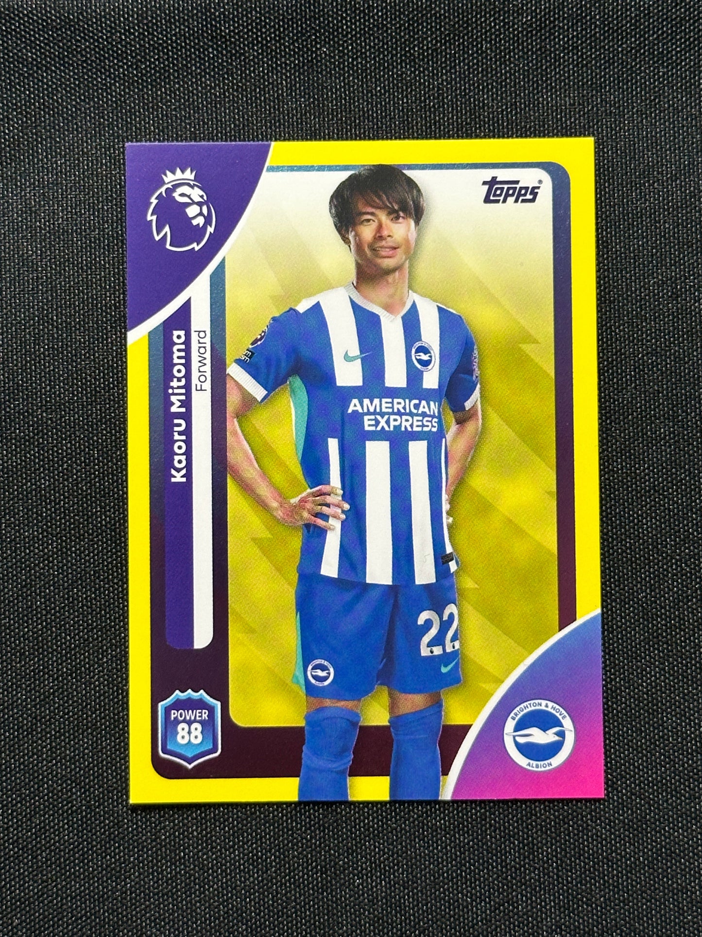 Kaoru Mitoma Yellow Parallel Base - Topps Premier League 2026