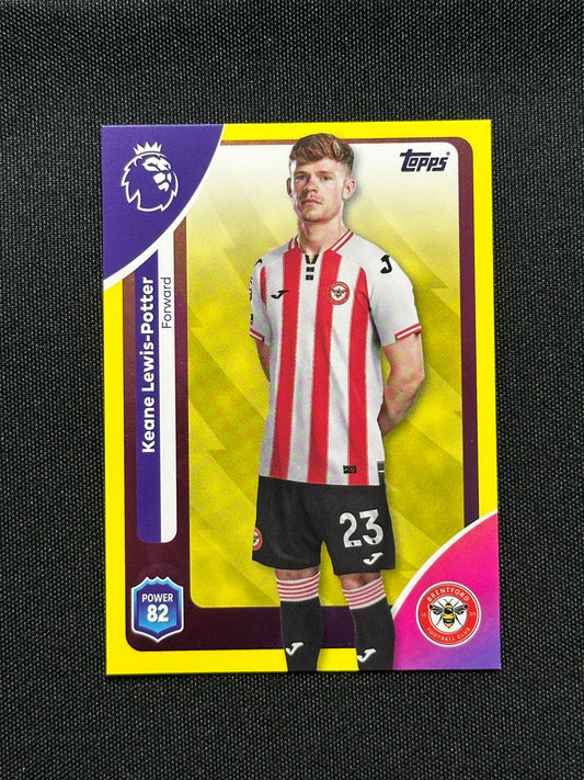 Keane Lewis-Potter Yellow Parallel Base - Topps Premier League 2026