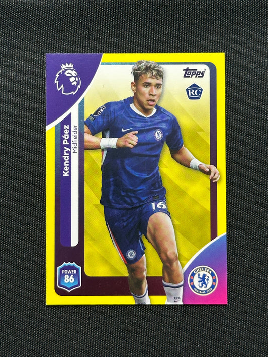 Kendry Paez Yellow Parallel Base - Topps Premier League 2026
