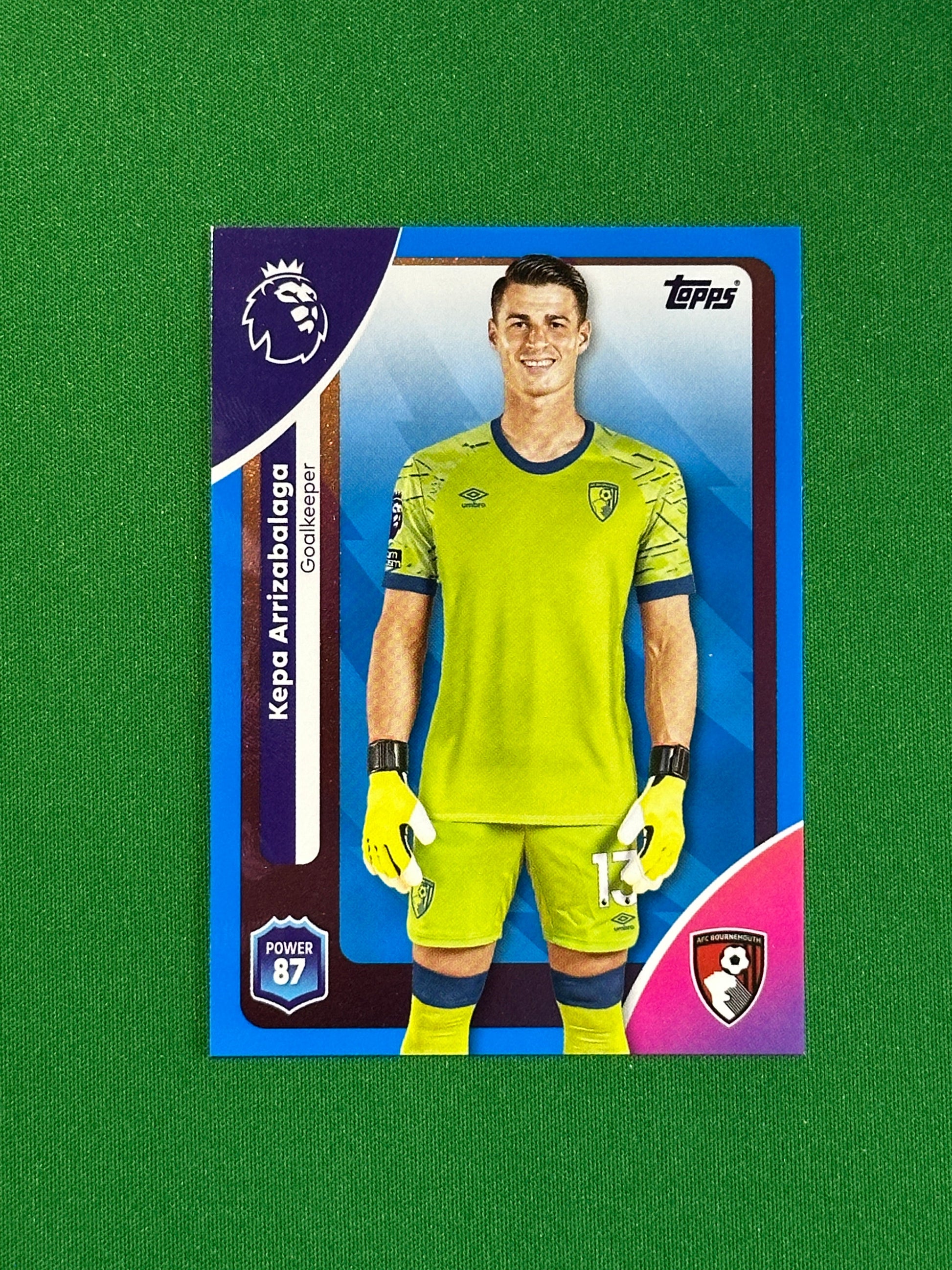 Kepa Arrizabalaga Blue Parallel Base - Topps Premier League 2026