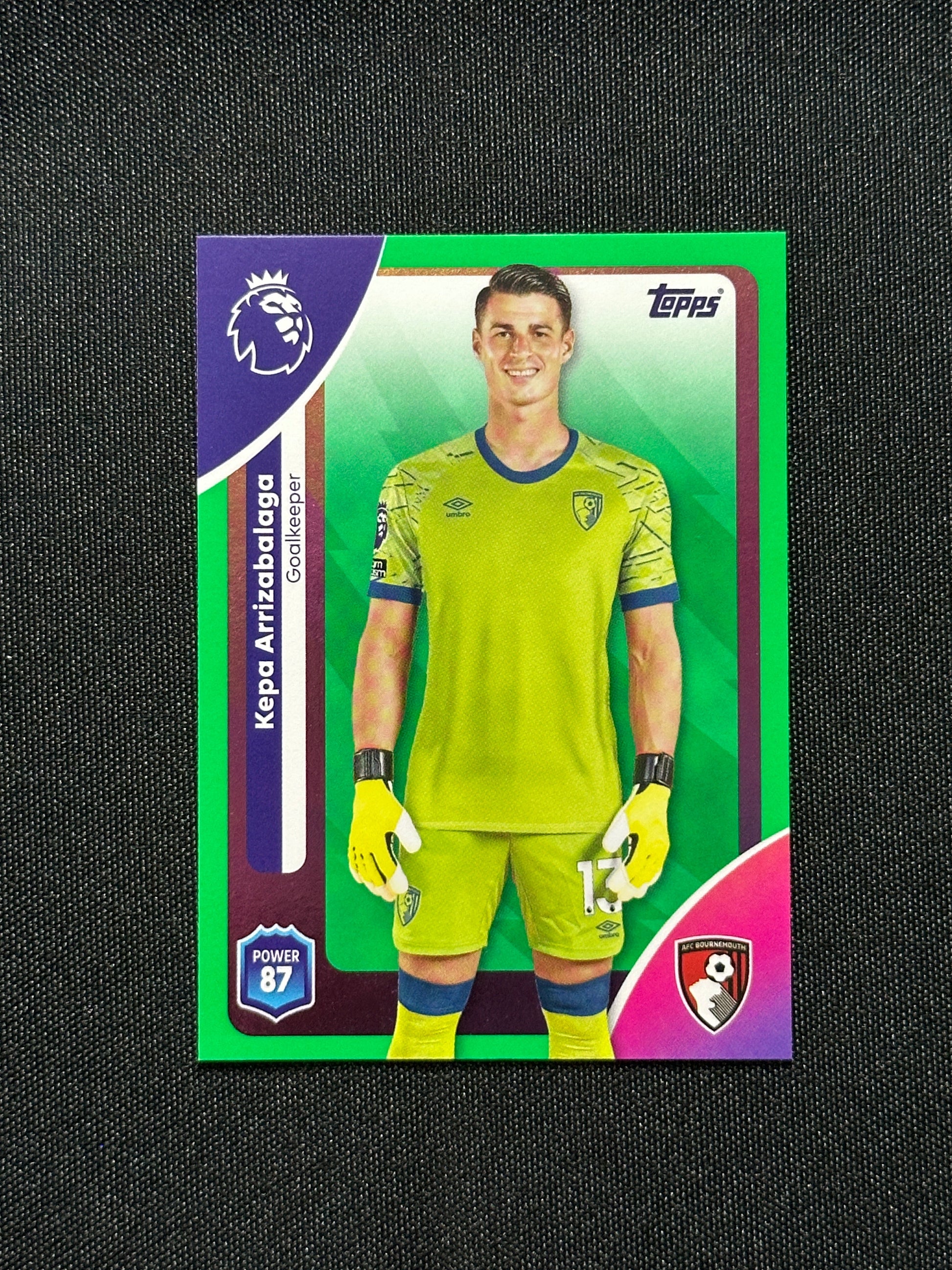 Kepa Arrizabalaga Green Parallel Base - Topps Premier League 2026