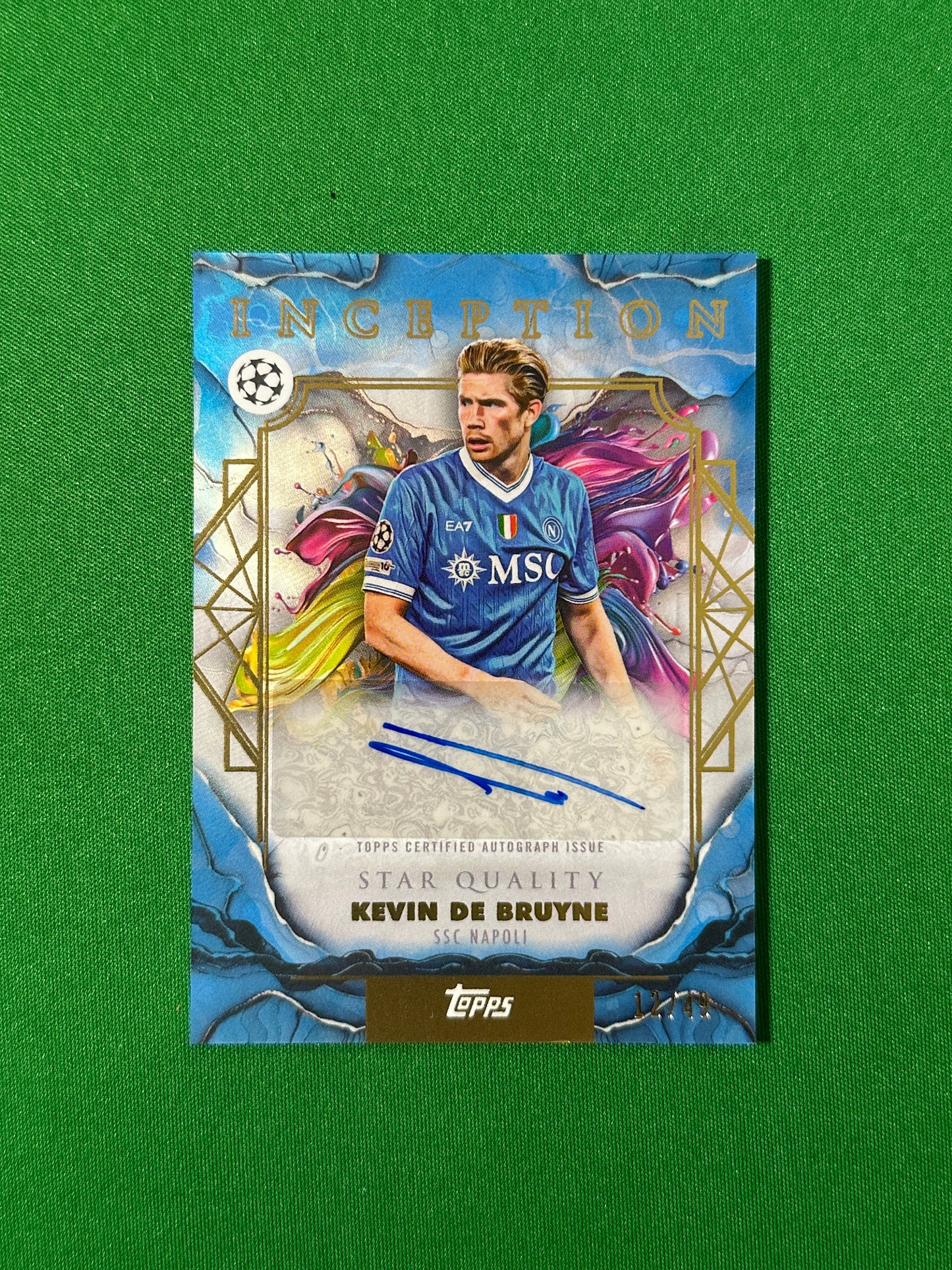 Kevin De Bruyne Autograph 12/49 SSC Napoli Topps PL Inception 2025/26 football card