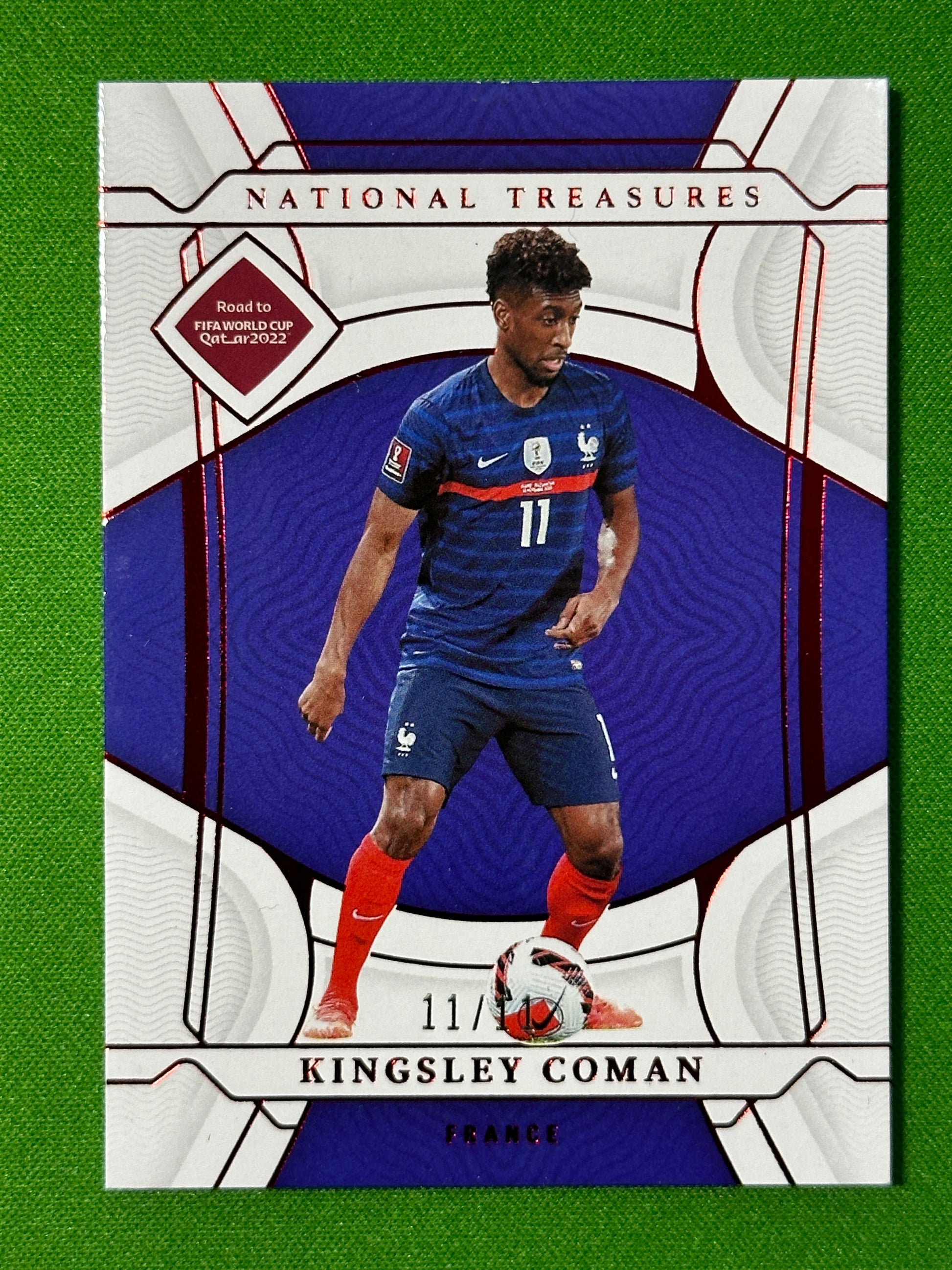 Kingsley Coman 11/11 - France - Panini National Treasures 2022 Front