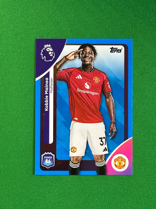 Kobbie Mainoo Blue Parallel Base - Topps Premier League 2026