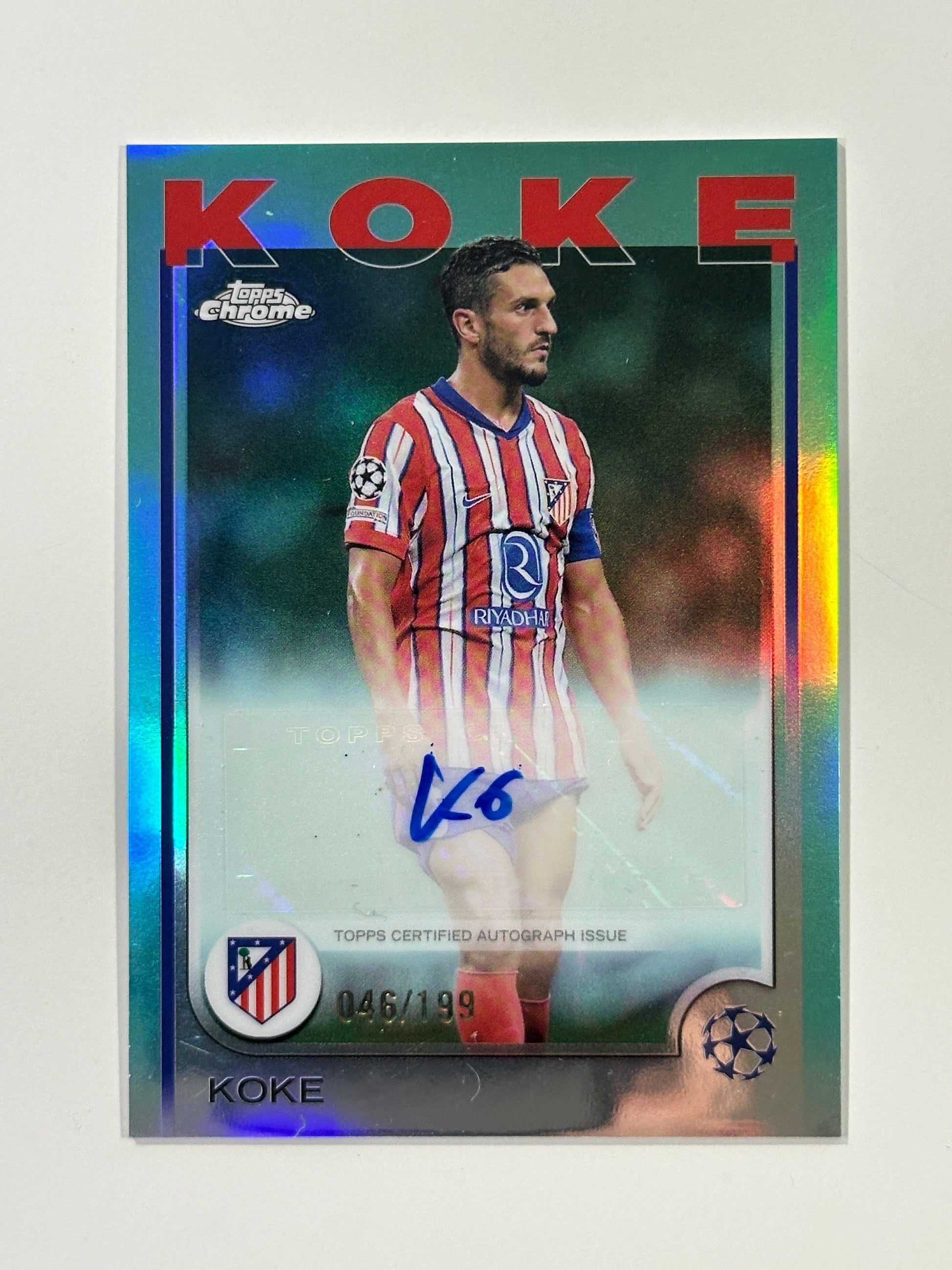 Koke Autograph Autograph 46/199 - Topps Chrome 2024/25