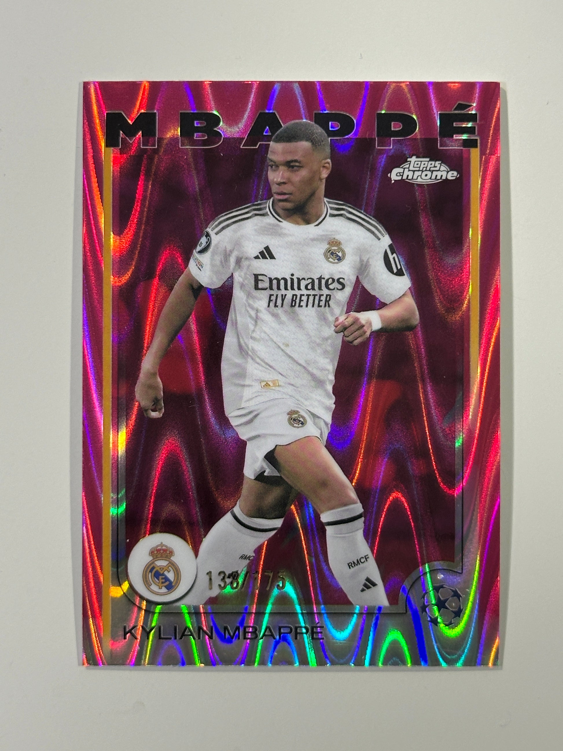Kylian Mbappe Numbered Parallel 138/175 - Topps Chrome 2024/25