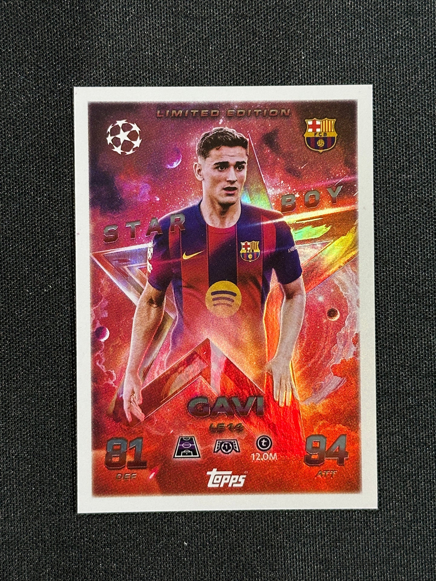 LE 14 Gavi Barcelona Limited Edition - Topps Match Attax 2025/26