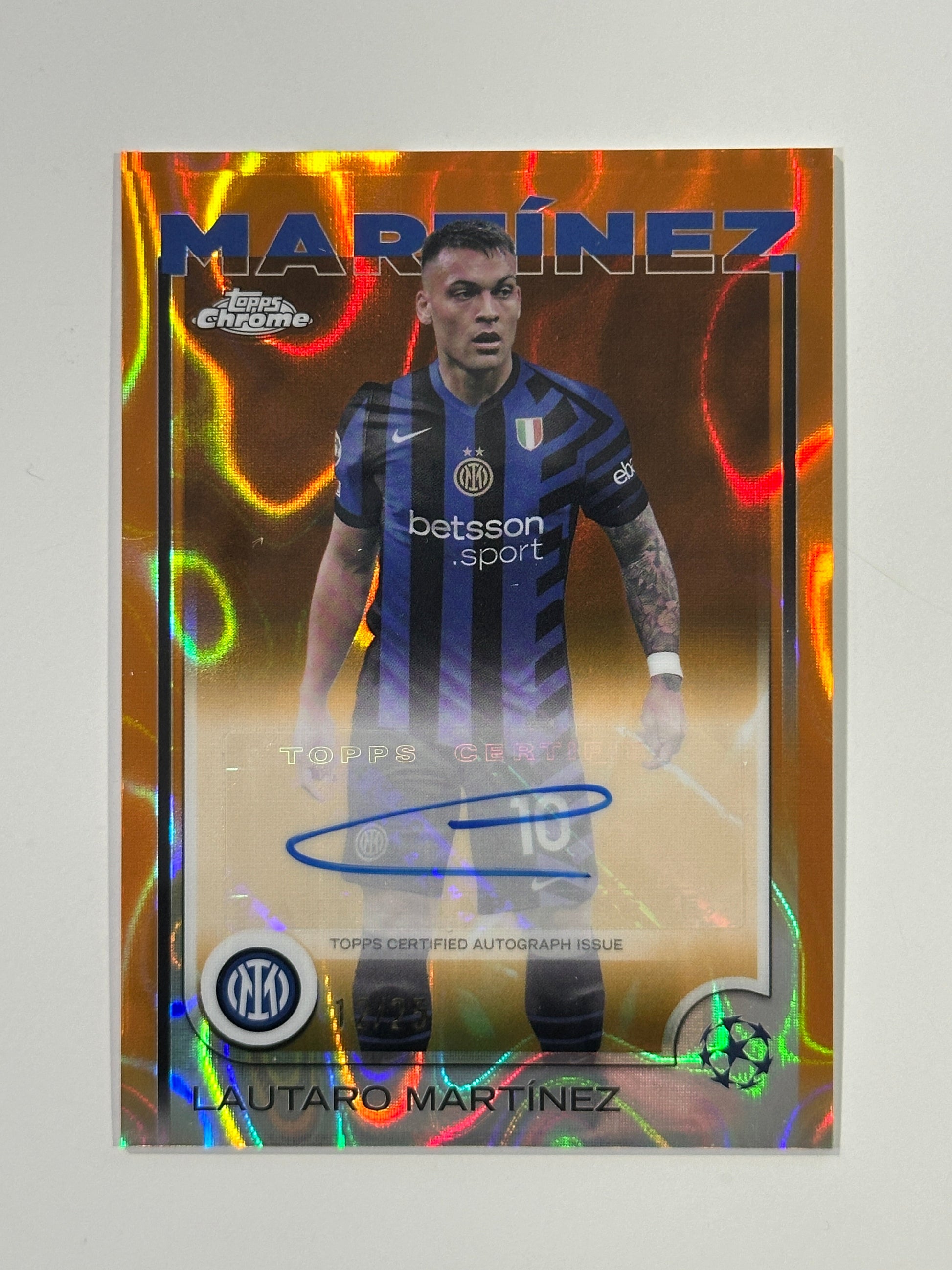Lautaro Martinez Autograph 12/25 - Topps Chrome 2024/25