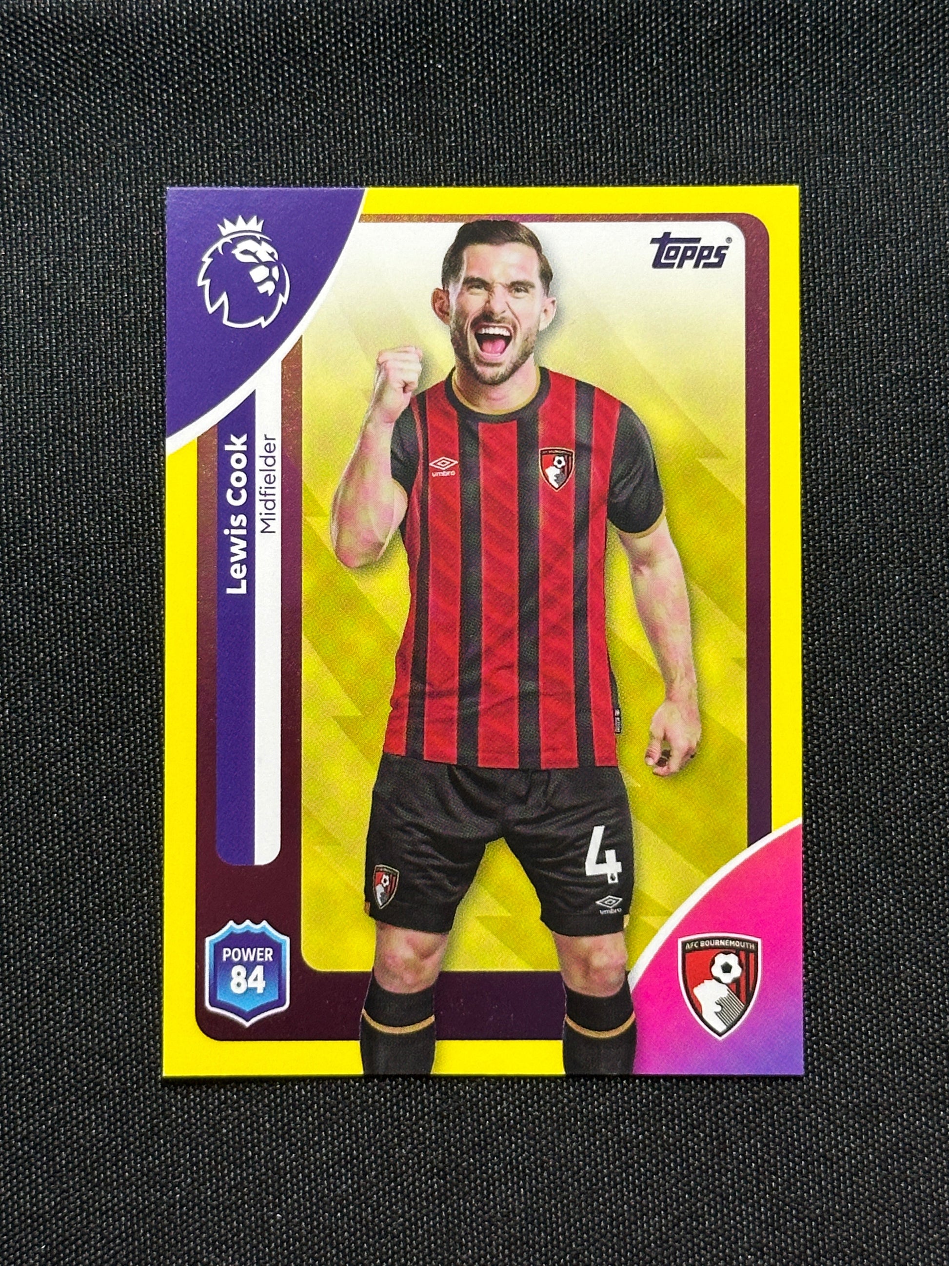 Lewis Cook Yellow Parallel Base - Topps Premier League 2026