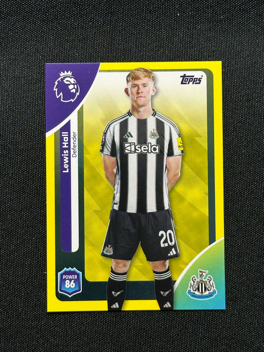 Lewis Hall Yellow Parallel Base - Topps Premier League 2026