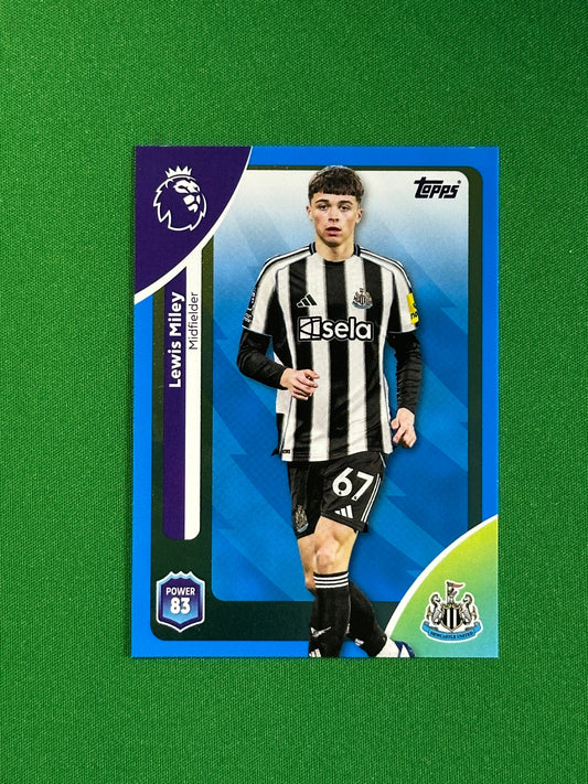 Lewis Miley Blue Parallel Base - Topps Premier League 2026