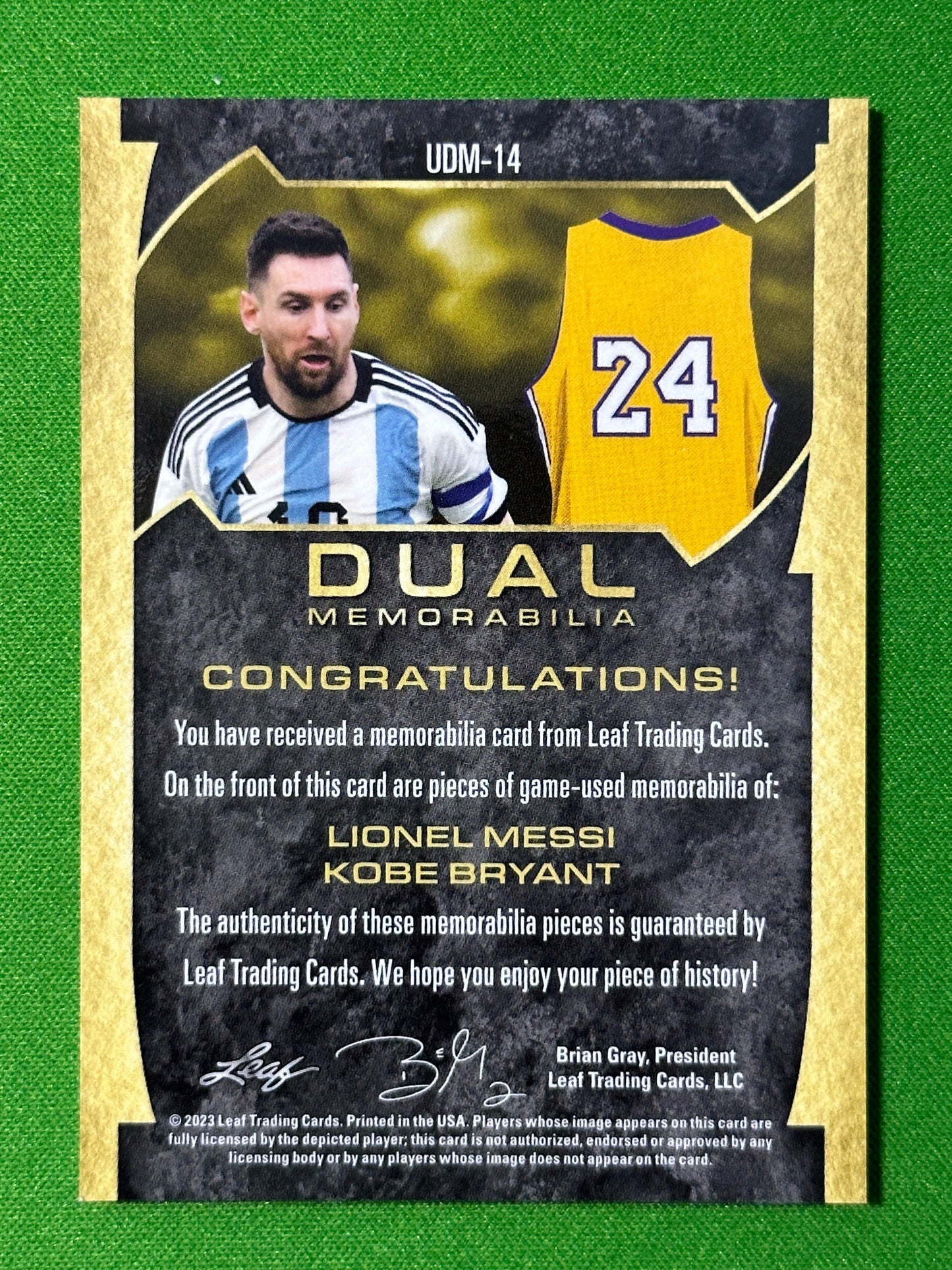 Lionel-Messi-Kobe-Bryant-Game-Used-Dual-Memorabilia-07-15-Leaf-Ultimate-Soccer-20223