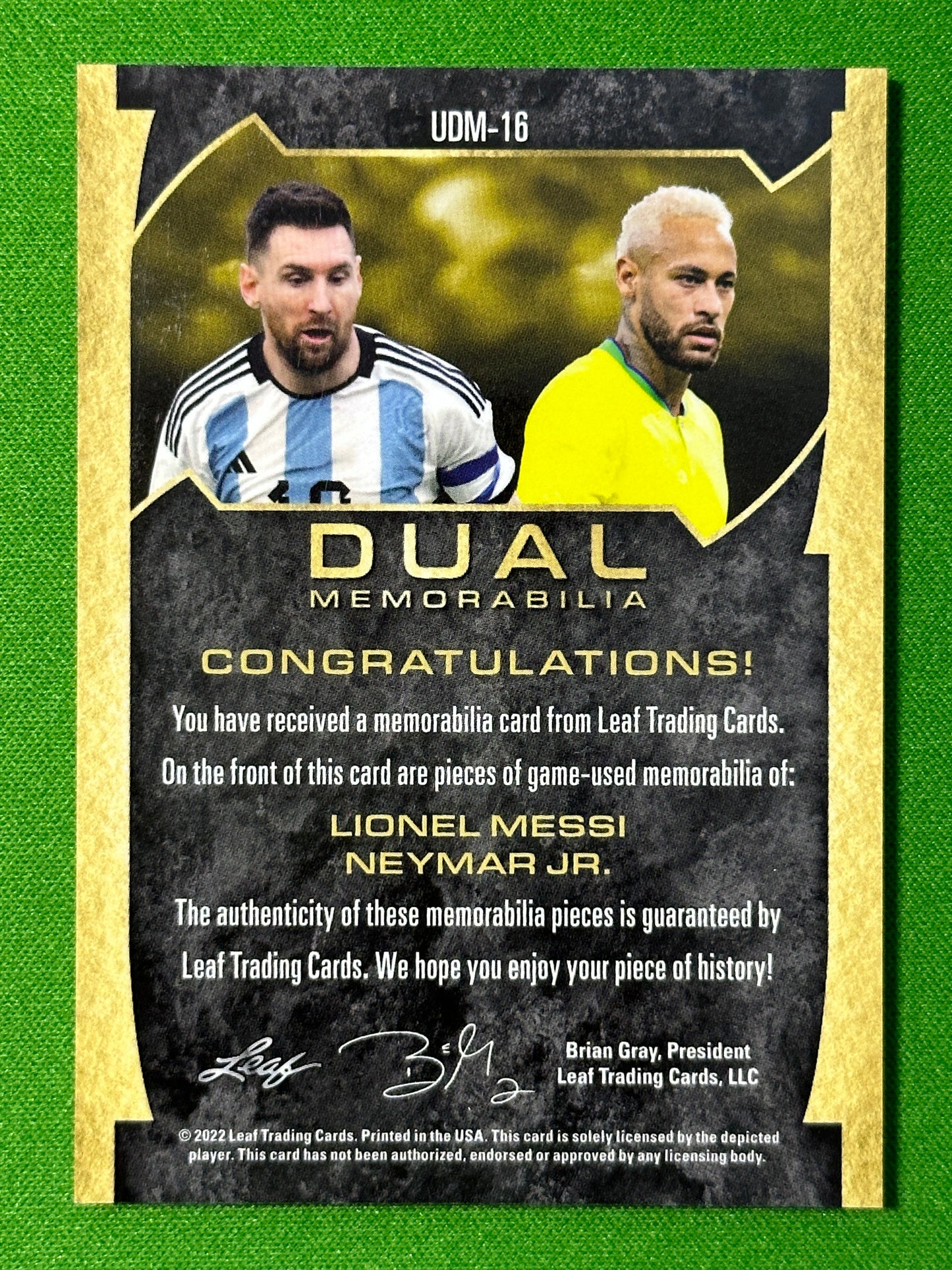 Lionel-Messi-Neymar-Jr-Game-Used-Dual-Memorabilia-06-10-Leaf-Ultimate-Soccer-20223