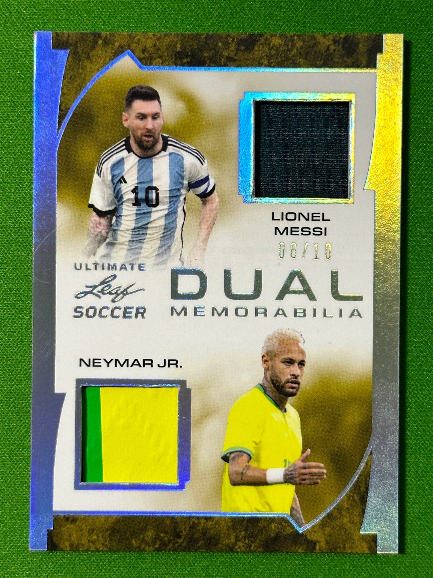 Lionel-Messi-Neymar-Jr-Game-Used-Dual-Memorabilia-06-10-Leaf-Ultimate-Soccer-20222