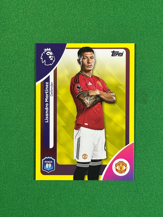 Lisandro Martinez Yellow Parallel Base - Topps Premier League 2026
