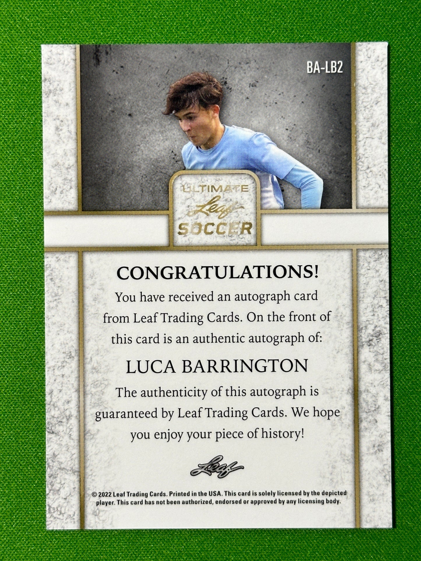 Luca-Barrington-Autograph-06-18-Rookie-Leaf-Ultimate-Soccer-20223