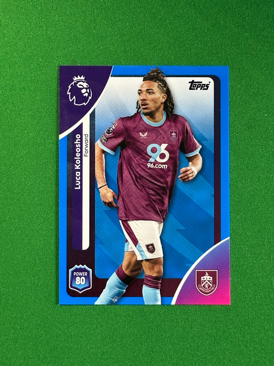 Luca Koleosho Blue Parallel Base - Topps Premier League 2026