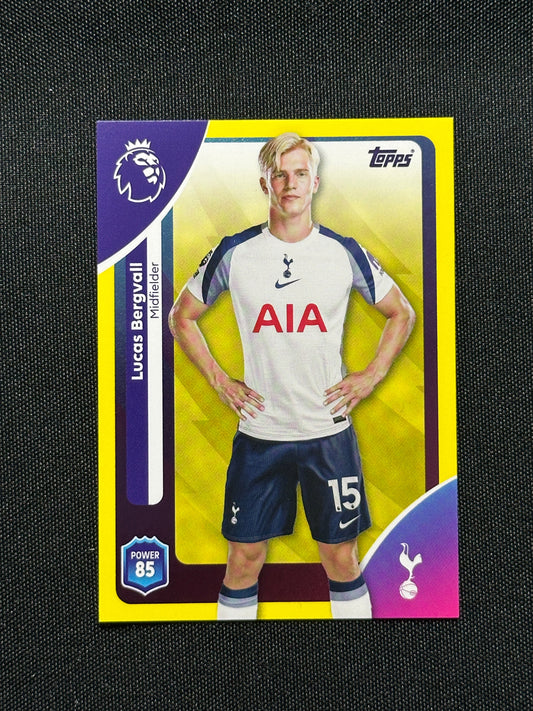 Lucas Bergvall Yellow Parallel Base - Topps Premier League 2026