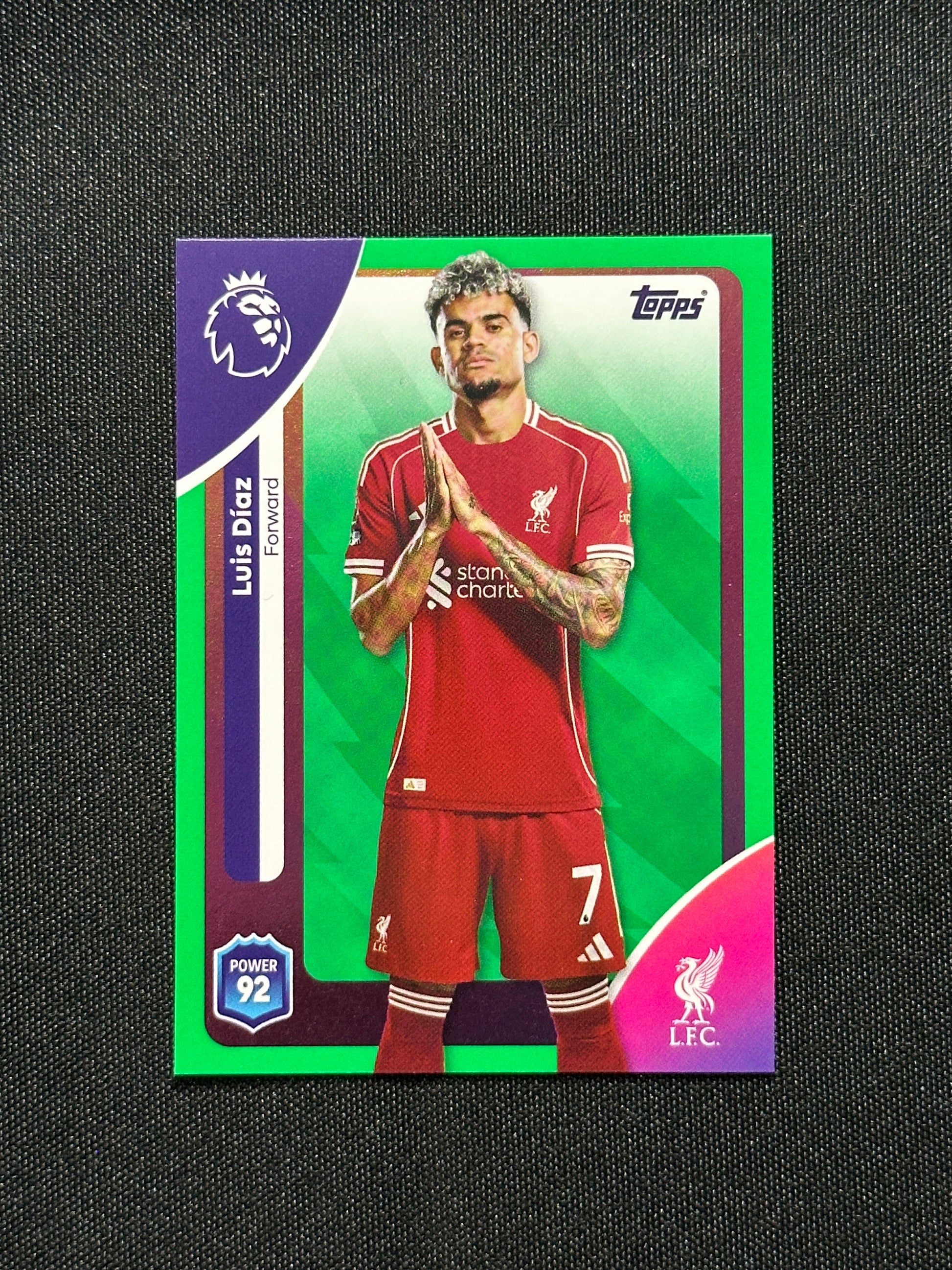 Luis Diaz Green Parallel Base - Topps Premier League 2026