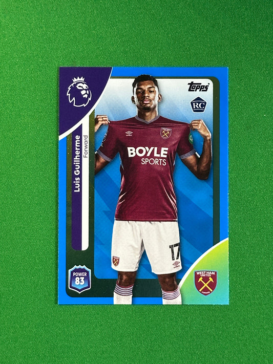 Luis Guilherme Blue Parallel Base - Topps Premier League 2026