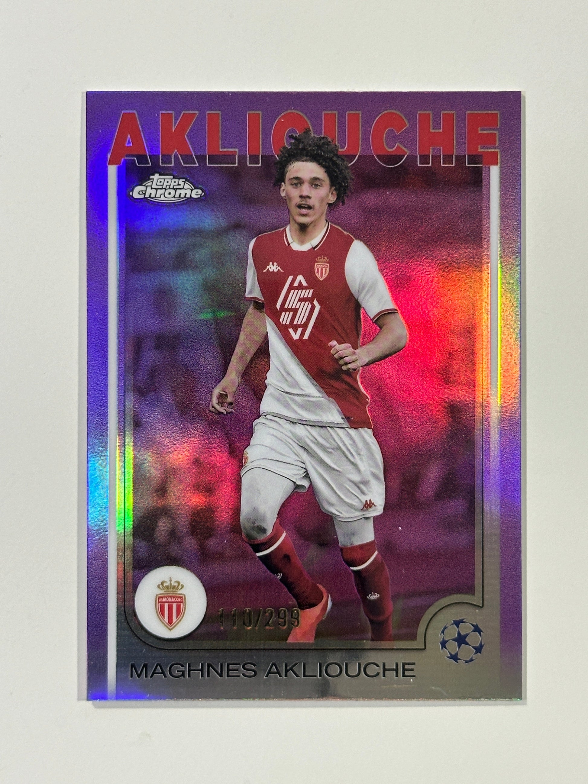 Maghnes Akliouche Numbered Parallel 110/299 - Topps Chrome 2024/25