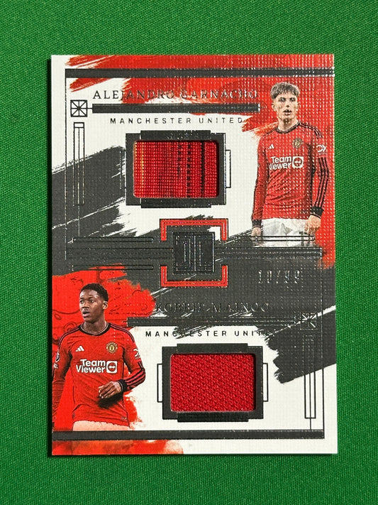 Mainoo & Garnacho Dual Patch 10/99 - Manchester United - Panini Impeccable 2023/24 Front