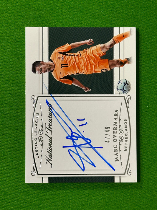 Marc Overmars On Card Autograph 47/49 - Netherlands - Panini National Treasures 2018 Front