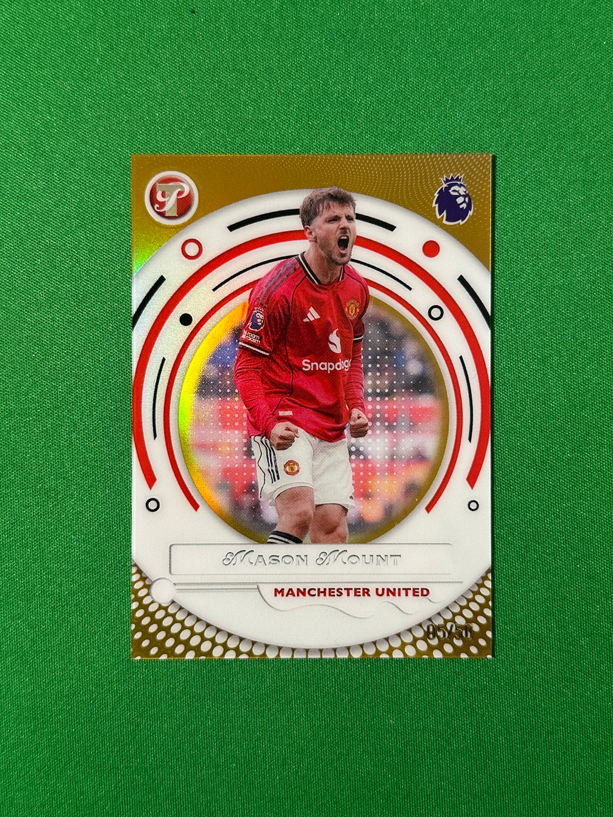 Mason Mount Gold Parallel 05/50 Manchester United Topps PL Pristine 2025/26 football card