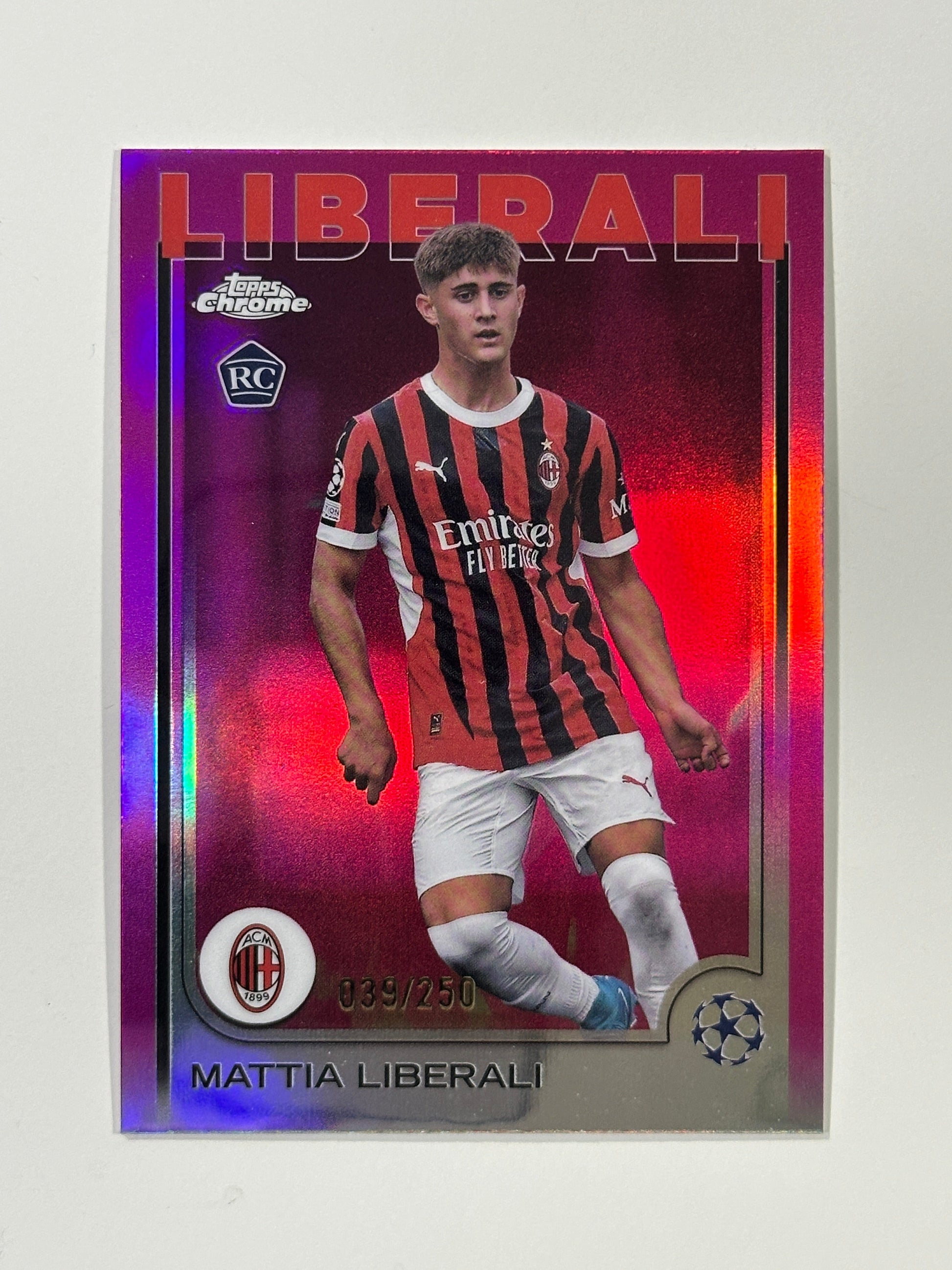 Mattia Liberali Numbered Parallel 39/250 - Topps Chrome 2024/25
