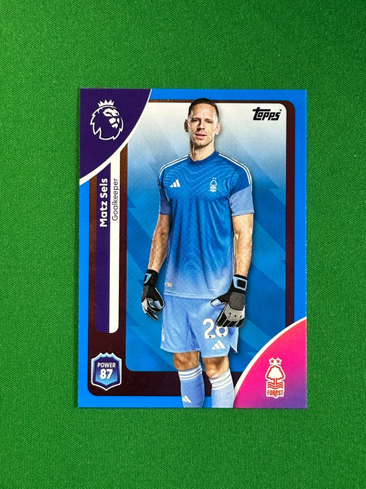 Matz Sels Blue Parallel Base - Topps Premier League 2026