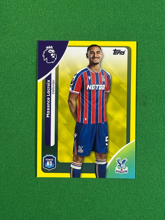 Maxence Lacroix Yellow Parallel Base - Topps Premier League 2026
