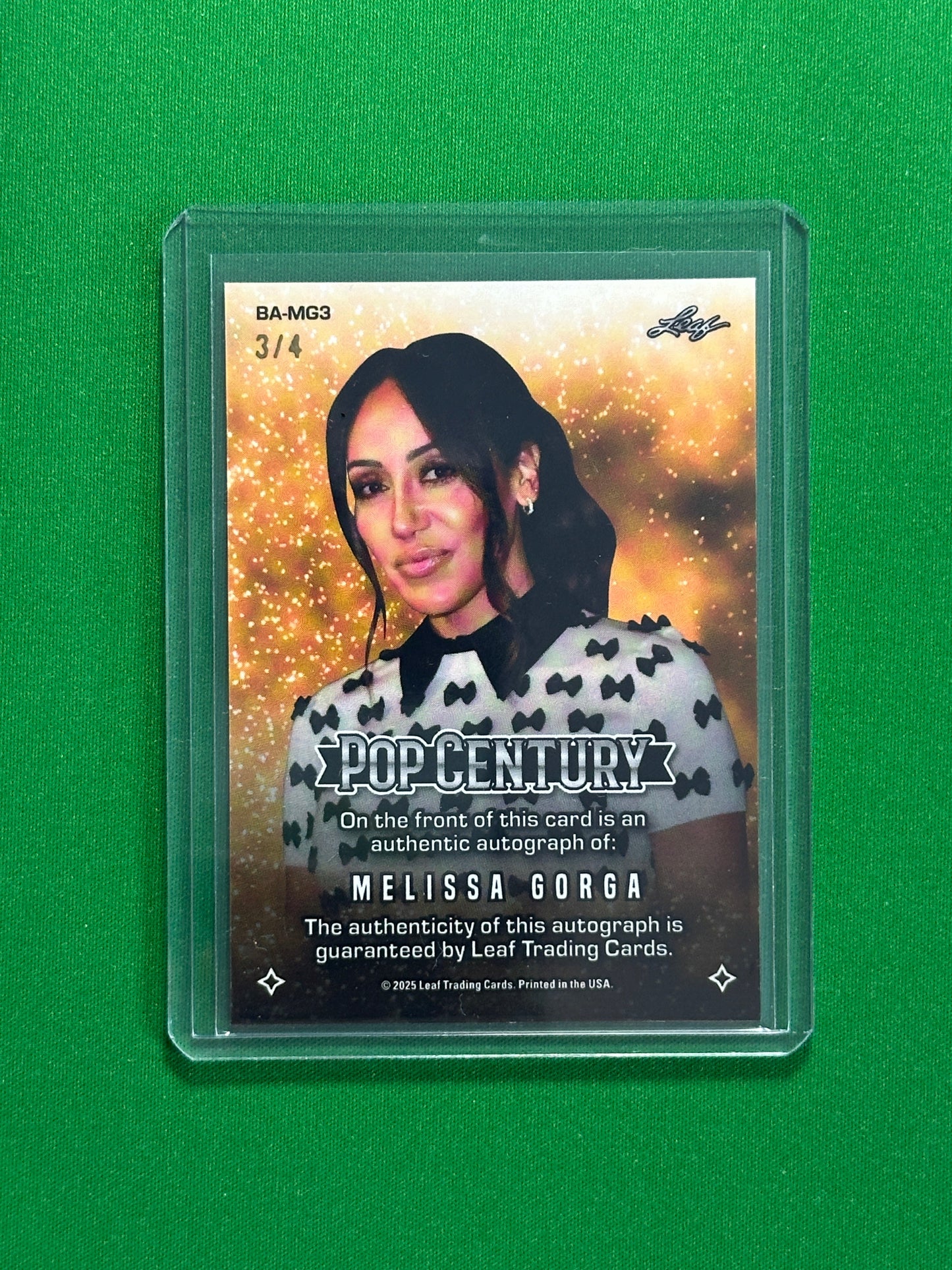 Melissa Gorga Autograph 3/4 - Leaf Pop Century 2025