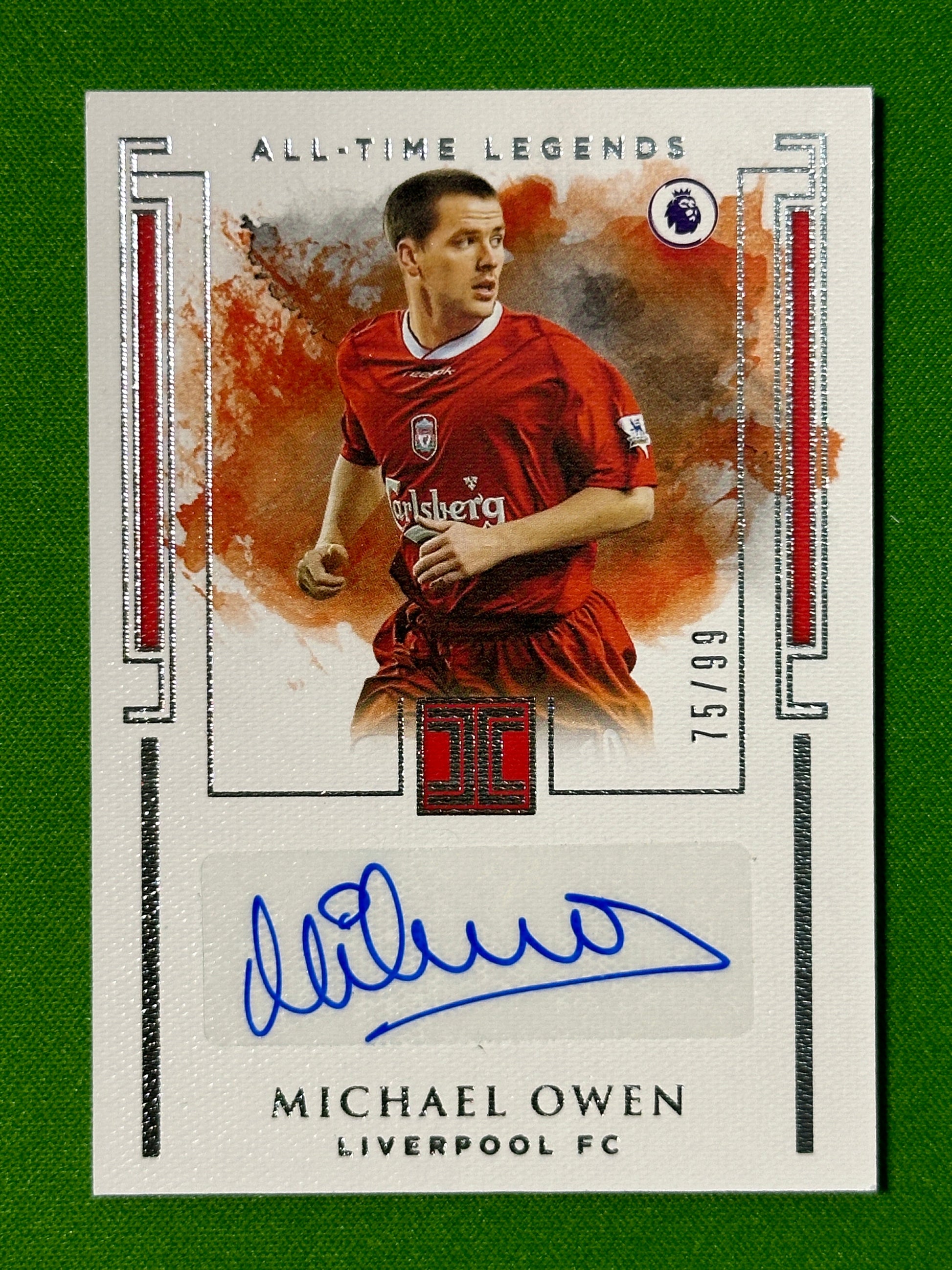 Michael Owen Autograph 75/99 - Liverpool - Panini Impeccable 2019/20 Front