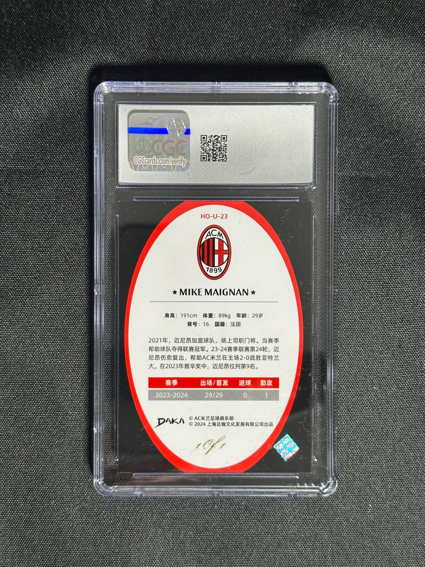Mike Maignan Numbered Parallel 1/1 - DAKA AC Milan 2023/24