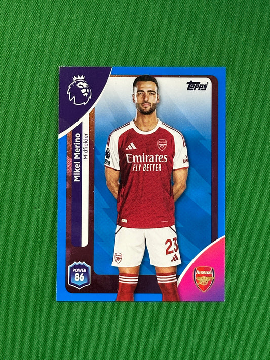Mikel Merino Blue Parallel Base - Topps Premier League 2026