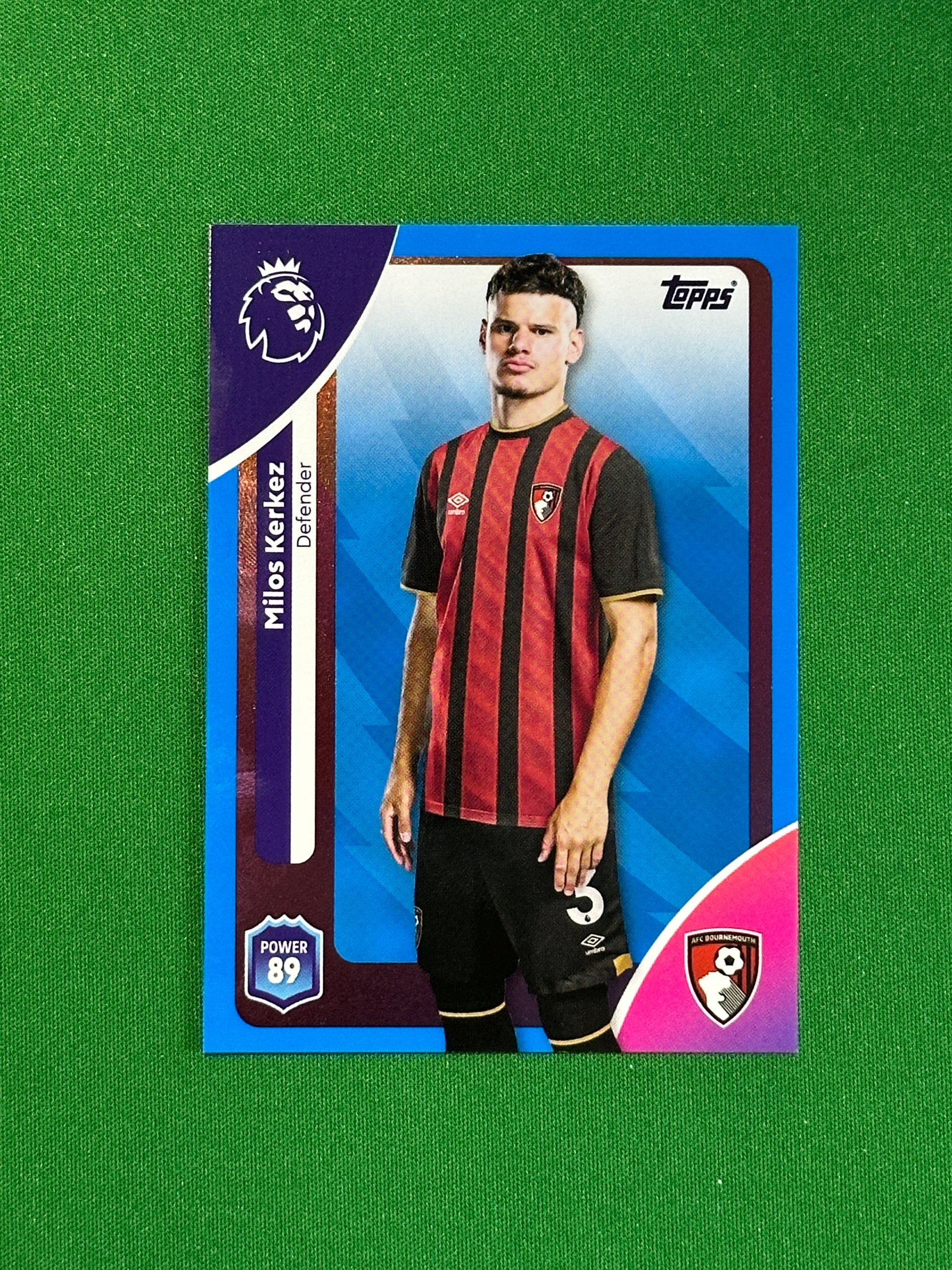 Milos Kerkez Blue Parallel Base - Topps Premier League 2026