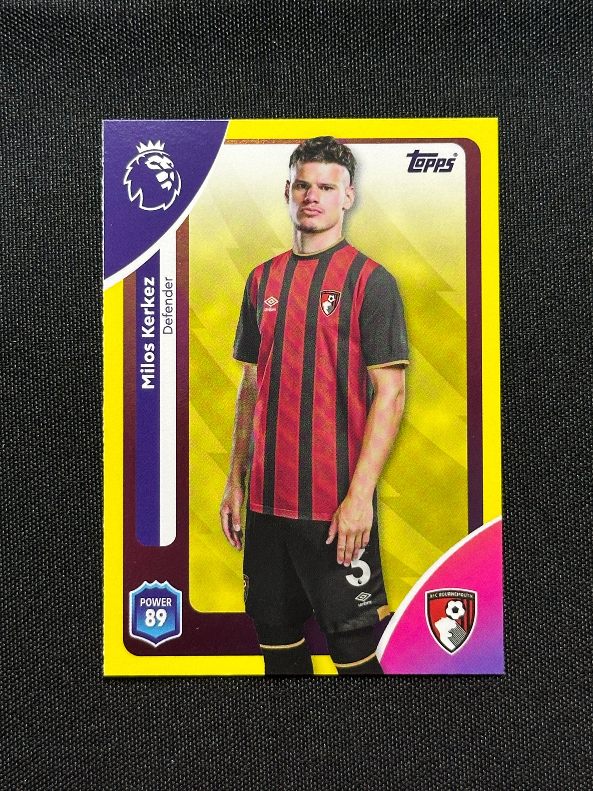 Milos Kerkez Yellow Parallel Base - Topps Premier League 2026