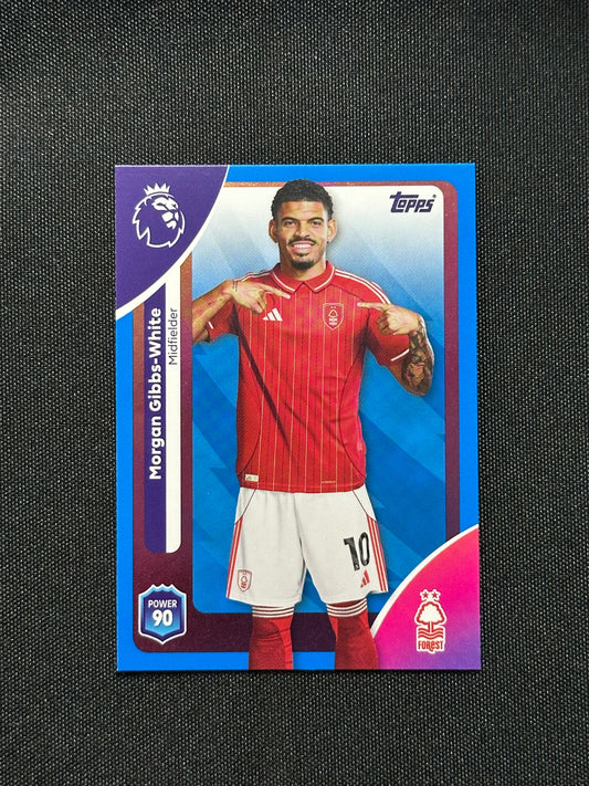 Morgan Gibbs-White Blue Parallel Base - Topps Premier League 2026