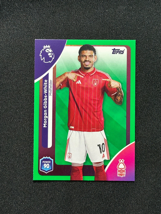 Morgan Gibbs-White Green Parallel Base - Topps Premier League 2026