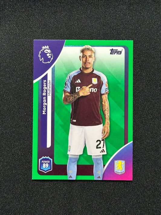 Morgan Rogers Green Parallel Base - Topps Premier League 2026