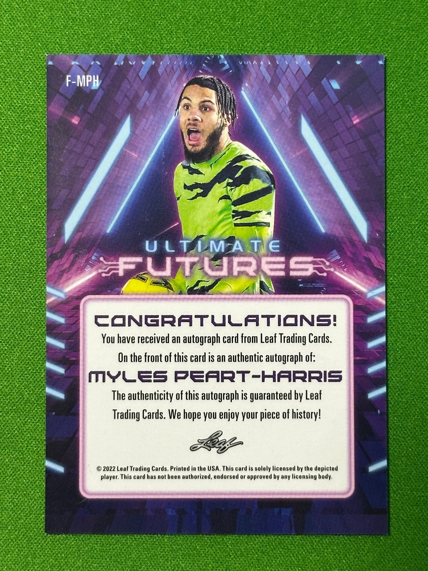 Myles Peart-Harris Autograph 10/12 - Leaf Ultimate Soccer 2022 3