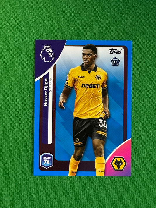 Nasser Djiga Blue Parallel Base - Topps Premier League 2026