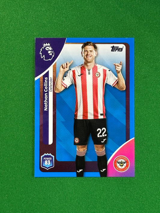 Nathan Collins Blue Parallel Base - Topps Premier League 2026