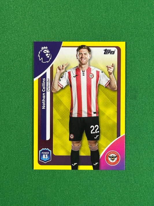 Nathan Collins Yellow Parallel Base - Topps Premier League 2026