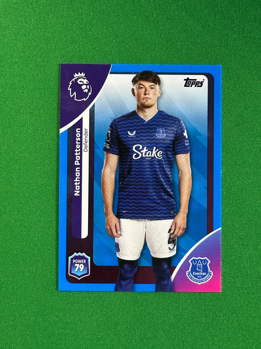 Nathan Patterson Blue Parallel Base - Topps Premier League 2026