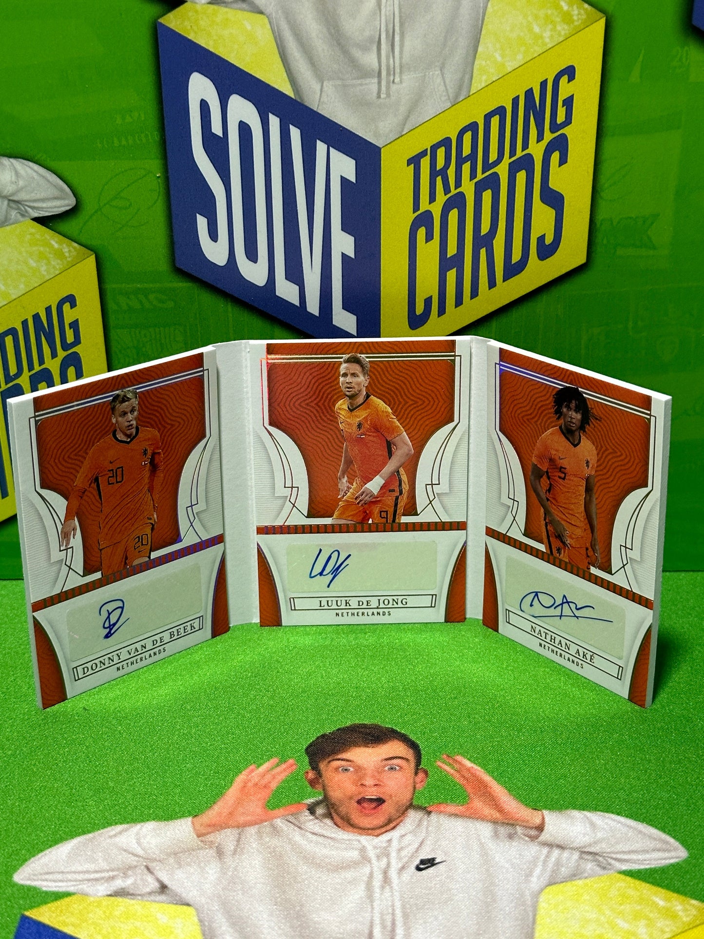 Netherlands Autograph Booklet 4/10 - Van De Beek, De Jong, Nathan Ake - Panini National Treasures 2022 Main