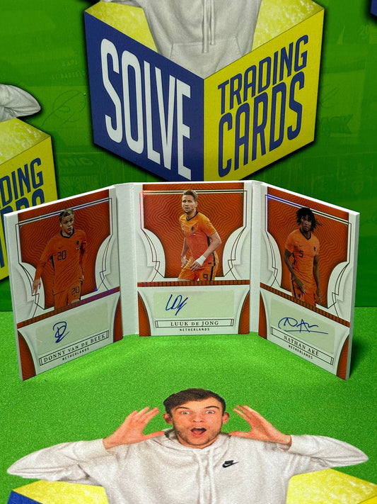 Netherlands Autograph Booklet 4/10 - Van De Beek, De Jong, Nathan Ake - Panini National Treasures 2022 Main